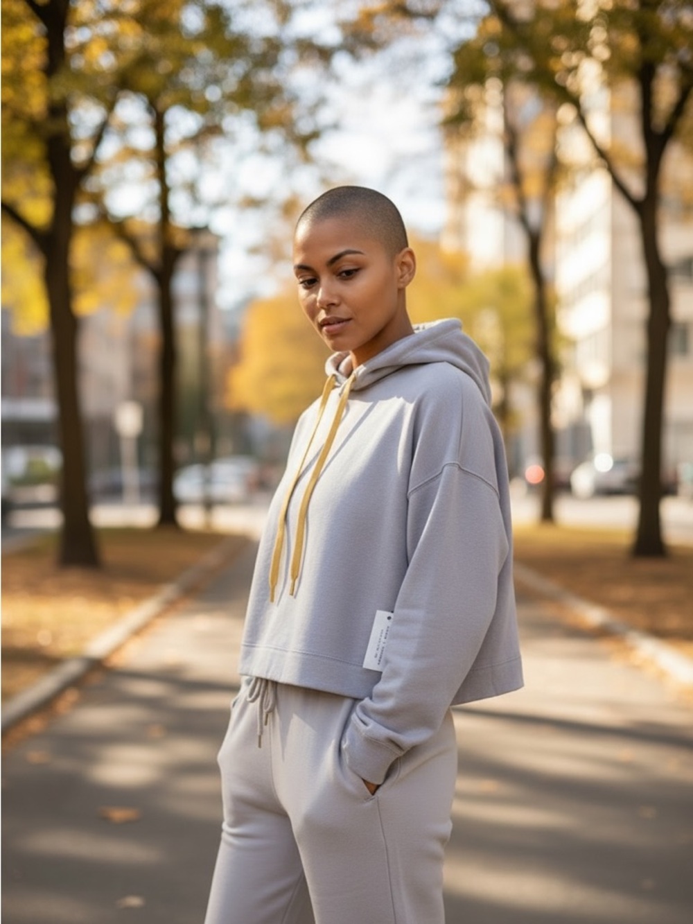 better / together Lavender cropped Pullover Hoodie Sweatshirt